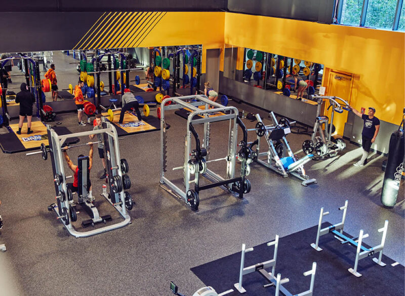 gym floor with machines