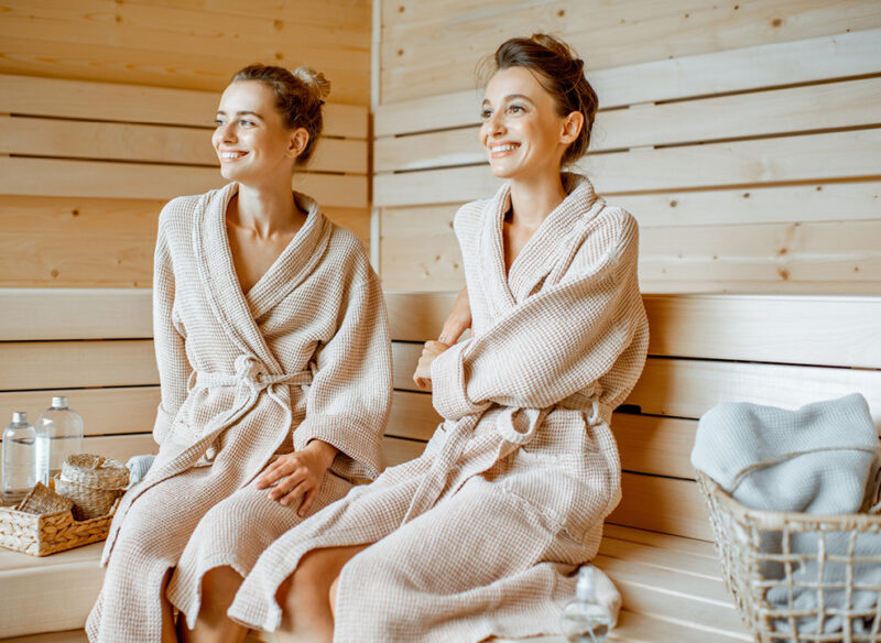 women in sauna