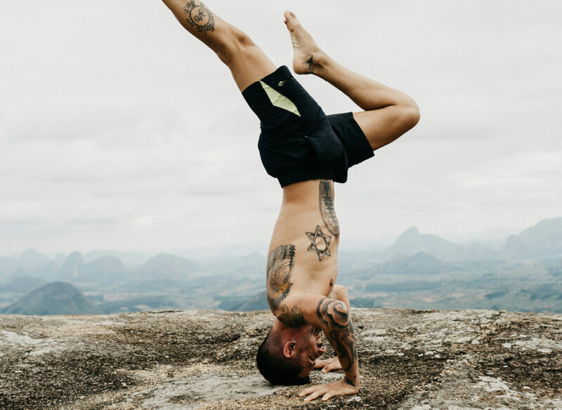 man doing a head stand