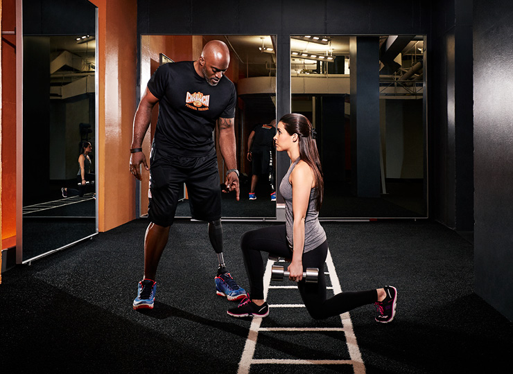woman with a personal trainer