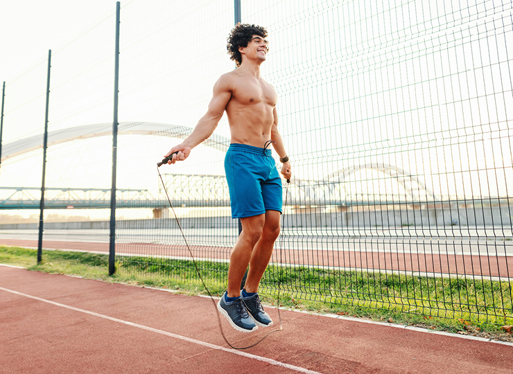 person jumping rope