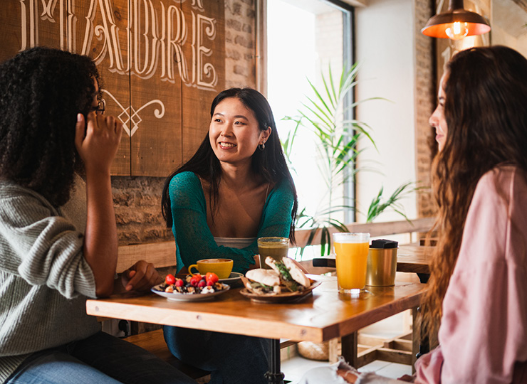 friends having lunch together