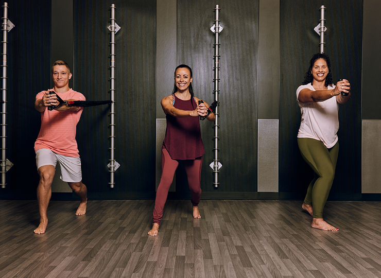 women in float flow in motion class