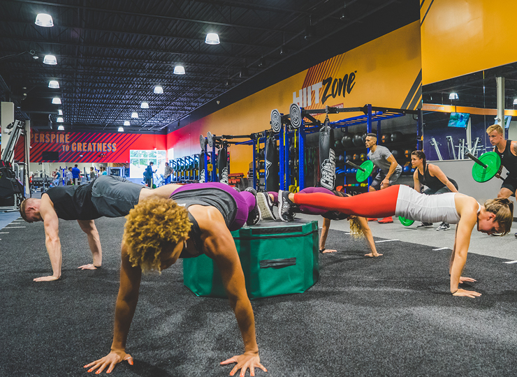 people in ziphiit class at crunch fitness