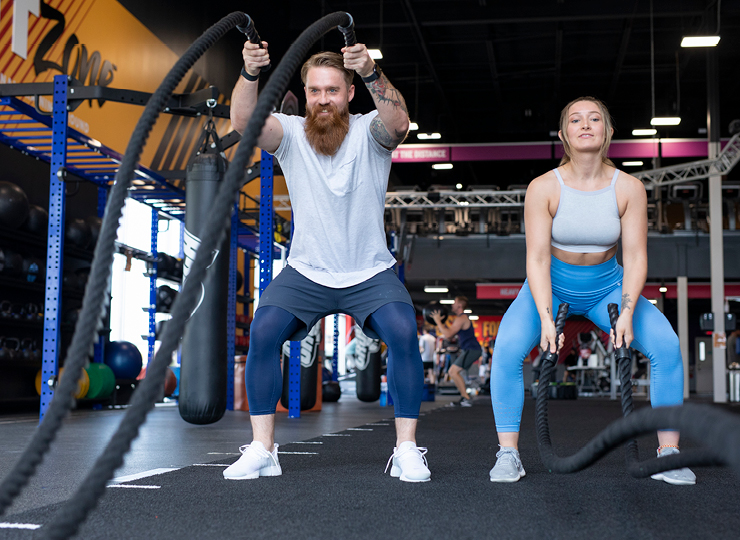 people working out in a gym