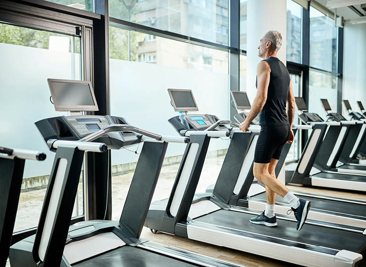 treadmills at a fitness club